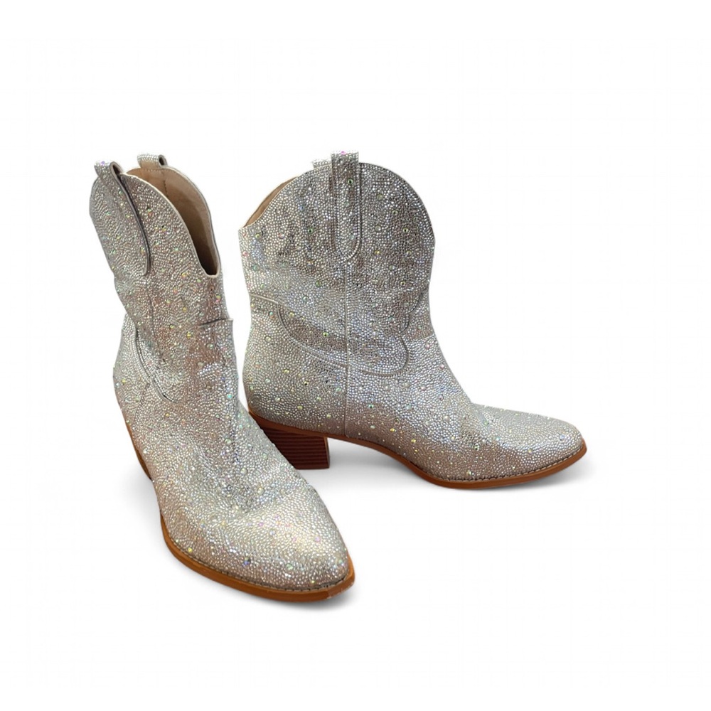 Silver Glitter Women's Cowboy Boots